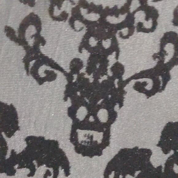 Killstar Womens Miss FurFur Fit & Flare Dress Black Skull Mini Velvet Goth L New - Picture 2 of 15